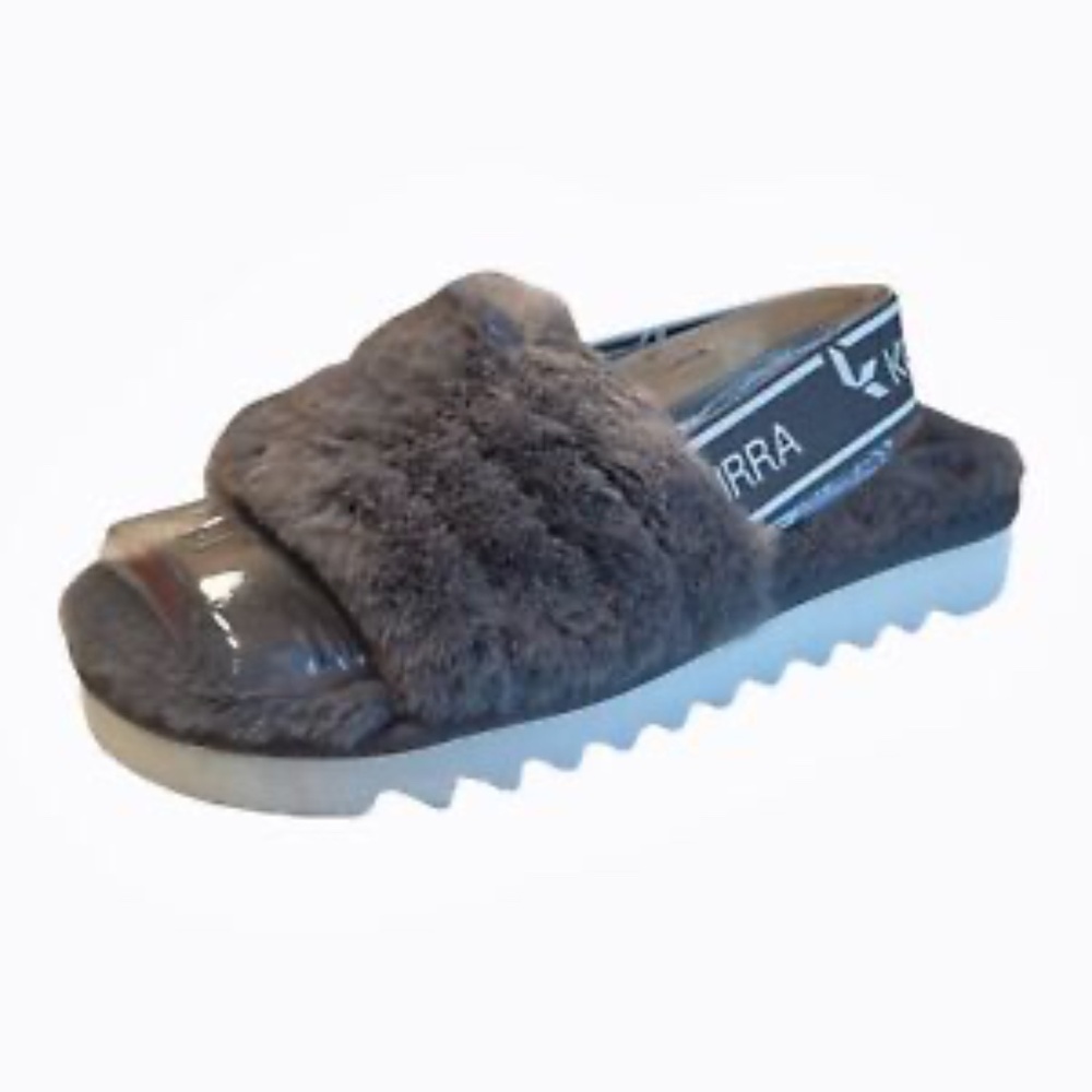 Koolaburra by UGG Kids Fuzz'n‎ Slide Sandals Gray Toddler Girls Size 13